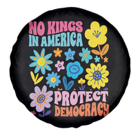 No Kings in America Protect Democracy Spare Tire Cover Colorful Flowers Patriotic Feminists - Wonder Print Shop