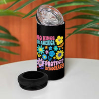 No Kings in America Protect Democracy 4 in 1 Can Cooler Tumbler Colorful Flowers Patriotic Feminists - Wonder Print Shop