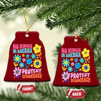 No Kings in America Protect Democracy Ceramic Ornament Colorful Flowers Patriotic Feminists - Wonder Print Shop