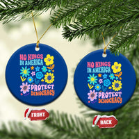 No Kings in America Protect Democracy Ceramic Ornament Colorful Flowers Patriotic Feminists - Wonder Print Shop