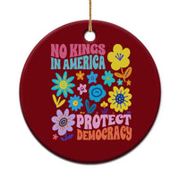 No Kings in America Protect Democracy Ceramic Ornament Colorful Flowers Patriotic Feminists - Wonder Print Shop