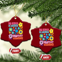 No Kings in America Protect Democracy Ceramic Ornament Colorful Flowers Patriotic Feminists - Wonder Print Shop