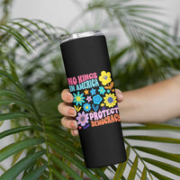 No Kings in America Protect Democracy Skinny Tumbler Colorful Flowers Patriotic Feminists - Wonder Print Shop