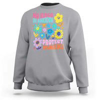 No Kings in America Protect Democracy Sweatshirt Colorful Flowers Patriotic Feminists - Wonder Print Shop
