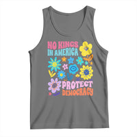 No Kings in America Protect Democracy Tank Top Colorful Flowers Patriotic Feminists - Wonder Print Shop