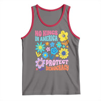 No Kings in America Protect Democracy Tank Top Colorful Flowers Patriotic Feminists - Wonder Print Shop
