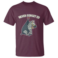 Never Forget Ed The Zebra Meme T Shirt Funny Viral Animal Escape Internet Humor Fans - Wonder Print Shop