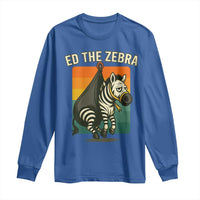 Retro Ed the Zebra Meme Long Sleeve Shirt Funny Viral Escape Animal - Wonder Print Shop