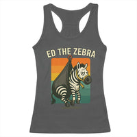 Retro Ed the Zebra Meme Racerback Tank Top Funny Viral Escape Animal - Wonder Print Shop