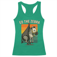 Retro Ed the Zebra Meme Racerback Tank Top Funny Viral Escape Animal - Wonder Print Shop