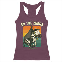 Retro Ed the Zebra Meme Racerback Tank Top Funny Viral Escape Animal - Wonder Print Shop