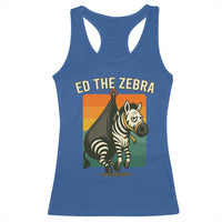 Retro Ed the Zebra Meme Racerback Tank Top Funny Viral Escape Animal - Wonder Print Shop