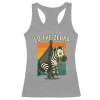 Retro Ed the Zebra Meme Racerback Tank Top Funny Viral Escape Animal - Wonder Print Shop