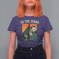 Retro Ed the Zebra Meme T Shirt For Women Funny Viral Escape Animal - Wonder Print Shop