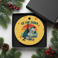 Retro Ed the Zebra Meme Ceramic Ornament Funny Viral Escape Animal Helicopter Rescue - Wonder Print Shop