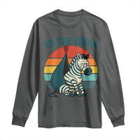 Retro Ed the Zebra Meme Long Sleeve Shirt Funny Viral Escape Animal Helicopter Rescue - Wonder Print Shop