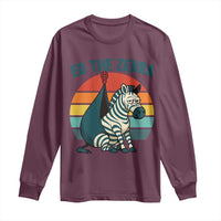 Retro Ed the Zebra Meme Long Sleeve Shirt Funny Viral Escape Animal Helicopter Rescue - Wonder Print Shop