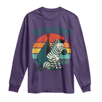 Retro Ed the Zebra Meme Long Sleeve Shirt Funny Viral Escape Animal Helicopter Rescue - Wonder Print Shop
