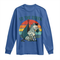 Retro Ed the Zebra Meme Long Sleeve Shirt Funny Viral Escape Animal Helicopter Rescue - Wonder Print Shop