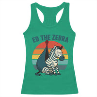 Retro Ed the Zebra Meme Racerback Tank Top Funny Viral Escape Animal Helicopter Rescue - Wonder Print Shop