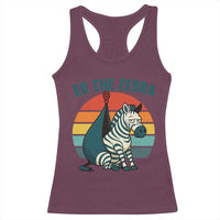 Retro Ed the Zebra Meme Racerback Tank Top Funny Viral Escape Animal Helicopter Rescue - Wonder Print Shop