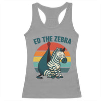 Retro Ed the Zebra Meme Racerback Tank Top Funny Viral Escape Animal Helicopter Rescue - Wonder Print Shop