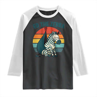 Retro Ed the Zebra Meme Raglan Shirt Funny Viral Escape Animal Helicopter Rescue - Wonder Print Shop