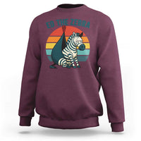 Retro Ed the Zebra Meme Sweatshirt Funny Viral Escape Animal Helicopter Rescue - Wonder Print Shop