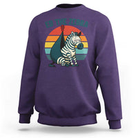 Retro Ed the Zebra Meme Sweatshirt Funny Viral Escape Animal Helicopter Rescue - Wonder Print Shop