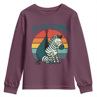 Retro Ed the Zebra Meme Youth Sweatshirt Funny Viral Escape Animal Helicopter Rescue - Wonder Print Shop