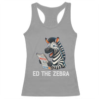 Ed the Zebra Meme Racerback Tank Top Funny Viral Animal Escape Internet Humor Fans - Wonder Print Shop
