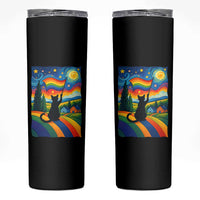 Whimsical Black Cat Pride Flag Skinny Tumbler Colorful LGBTQ Rainbow - Wonder Print Shop
