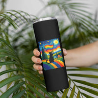 Whimsical Black Cat Pride Flag Skinny Tumbler Colorful LGBTQ Rainbow - Wonder Print Shop