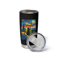 Whimsical Black Cat Pride Flag Tumbler Cup Colorful LGBTQ Rainbow - Wonder Print Shop