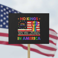 No Kings In America Rainbow Flag Protest Sign - Wonder Print Shop