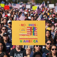 No Kings In America Rainbow Flag Protest Sign - Wonder Print Shop