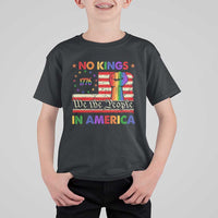 No Kings In America Rainbow Flag T Shirt For Kid - Wonder Print Shop