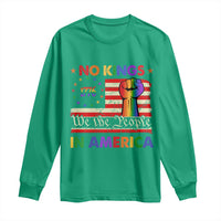 No Kings In America Rainbow Flag Long Sleeve Shirt - Wonder Print Shop
