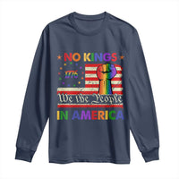No Kings In America Rainbow Flag Long Sleeve Shirt - Wonder Print Shop