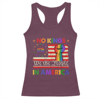 No Kings In America Rainbow Flag Racerback Tank Top - Wonder Print Shop