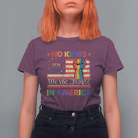 No Kings In America Rainbow Flag T Shirt For Women - Wonder Print Shop