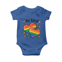 Be Kind Rainbow Heart Baby Onesie Spread Kindness LGBTQ Love Pride Month - Wonder Print Shop