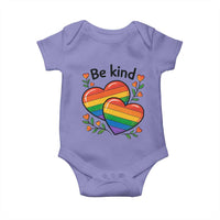 Be Kind Rainbow Heart Baby Onesie Spread Kindness LGBTQ Love Pride Month - Wonder Print Shop