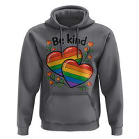 Be Kind Rainbow Heart Hoodie Spread Kindness LGBTQ Love Pride Month - Wonder Print Shop