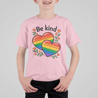 Be Kind Rainbow Heart T Shirt For Kid Spread Kindness LGBTQ Love Pride Month - Wonder Print Shop
