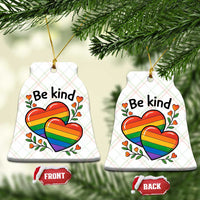 Be Kind Rainbow Heart Ceramic Ornament Spread Kindness LGBTQ Love Pride Month - Wonder Print Shop
