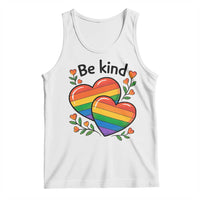 Be Kind Rainbow Heart Tank Top Spread Kindness LGBTQ Love Pride Month - Wonder Print Shop