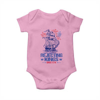 Rejecting Kings Since 1776 Baby Onesie Vintage Patriotic Ship 4th Of July Fireworks - Wonder Print Shop