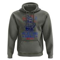 Rejecting Kings Since 1776 Hoodie Vintage Patriotic Ship 4th Of July Fireworks - Wonder Print Shop