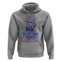 Rejecting Kings Since 1776 Hoodie Vintage Patriotic Ship 4th Of July Fireworks - Wonder Print Shop